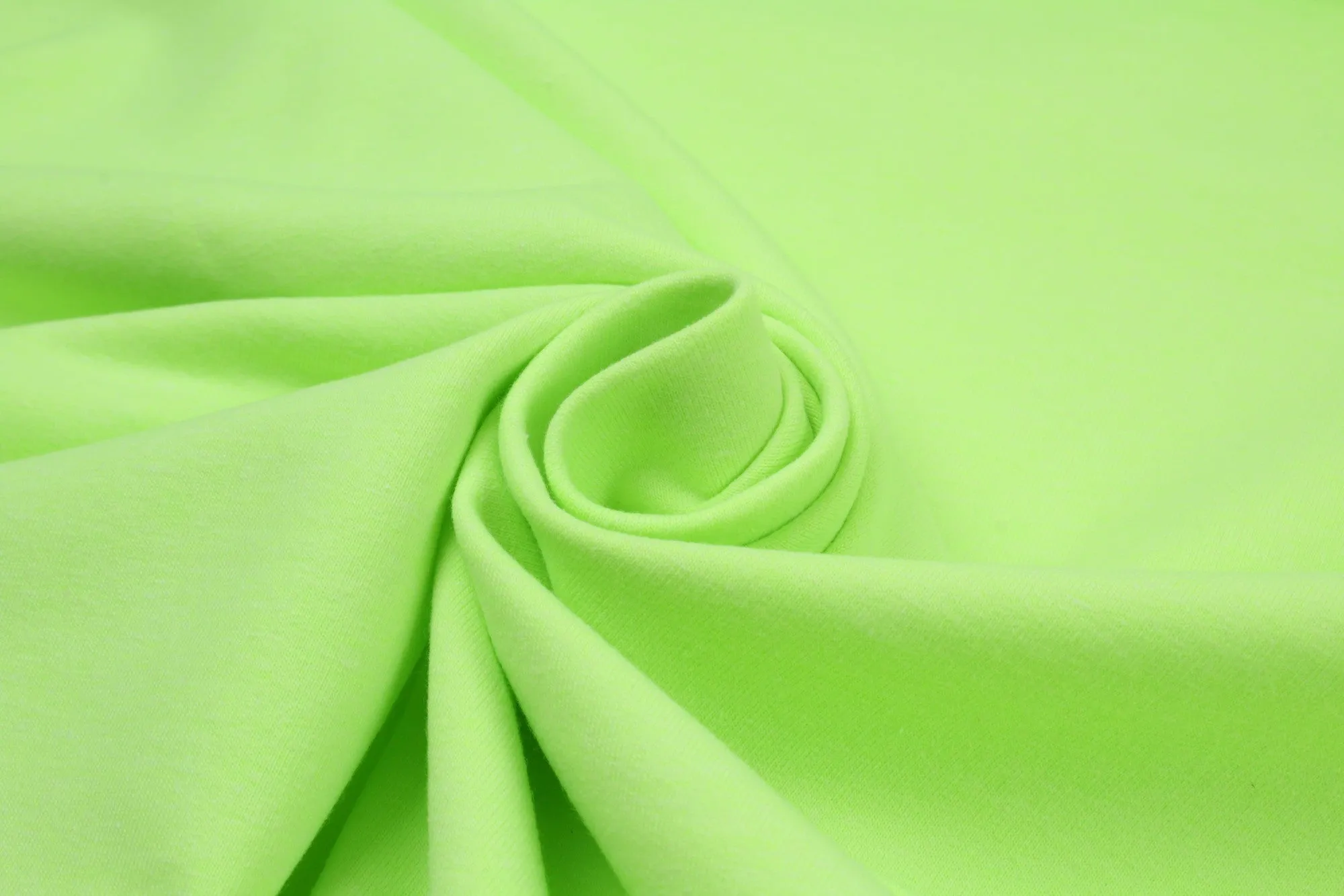 6 Mts Roll - Brushed Fleece Organic Cotton (Green Fluor) - OFFER: 6,50€/Meter