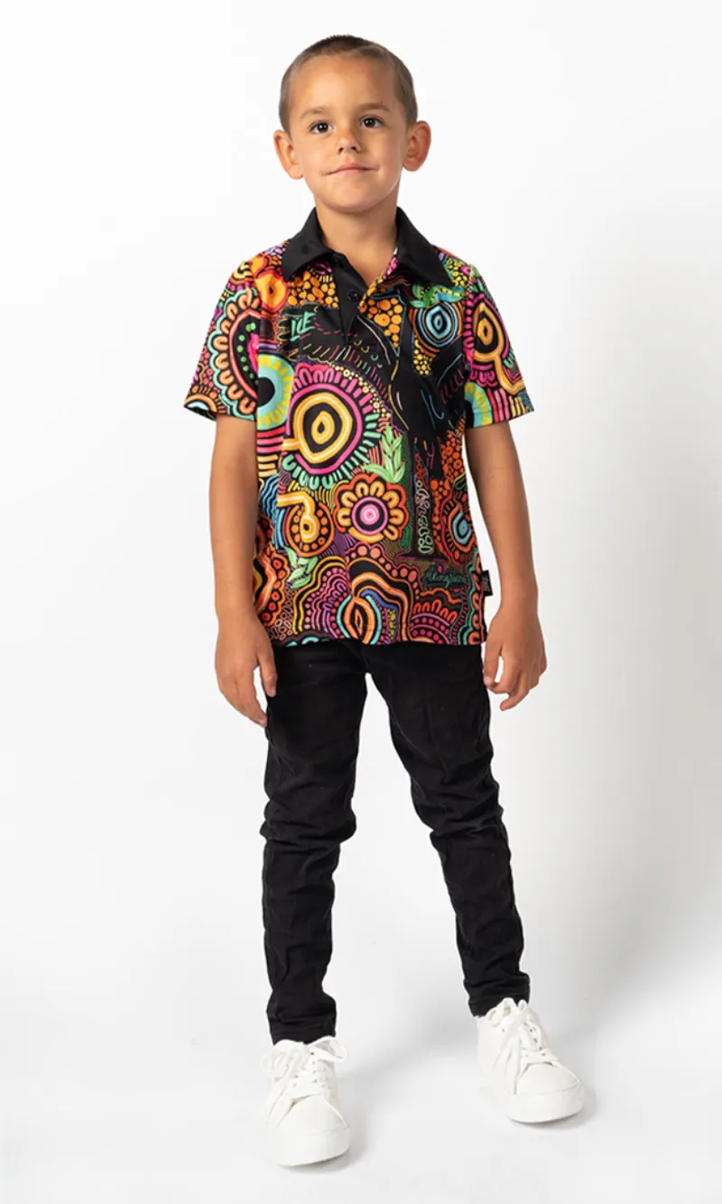 Aboriginal Art Kids Unisex Polo Gunugudhula