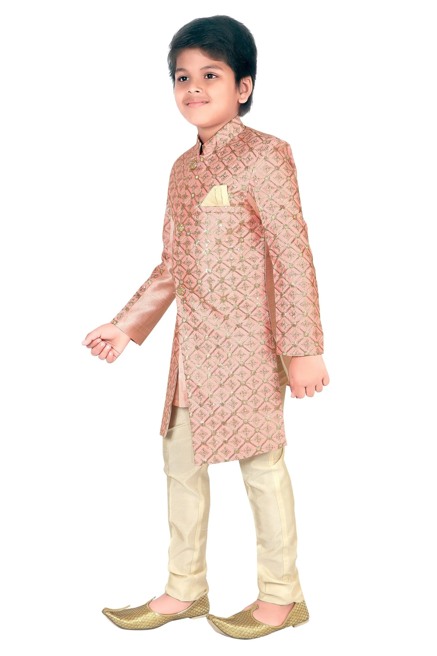 Ahhaaaa Ethnic Handwork Embroidery Sherwani and Pyjama for Boys