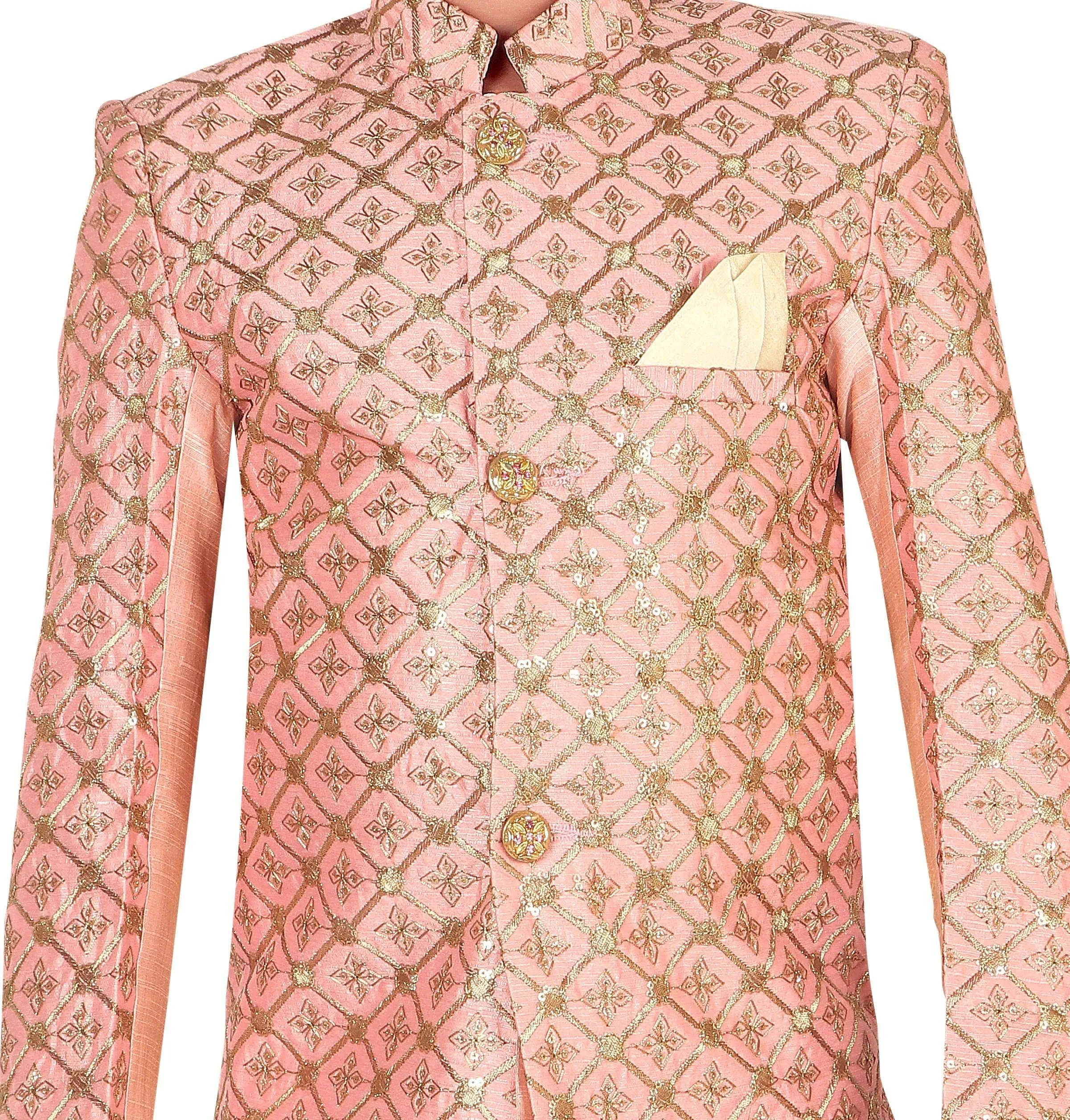 Ahhaaaa Ethnic Handwork Embroidery Sherwani and Pyjama for Boys