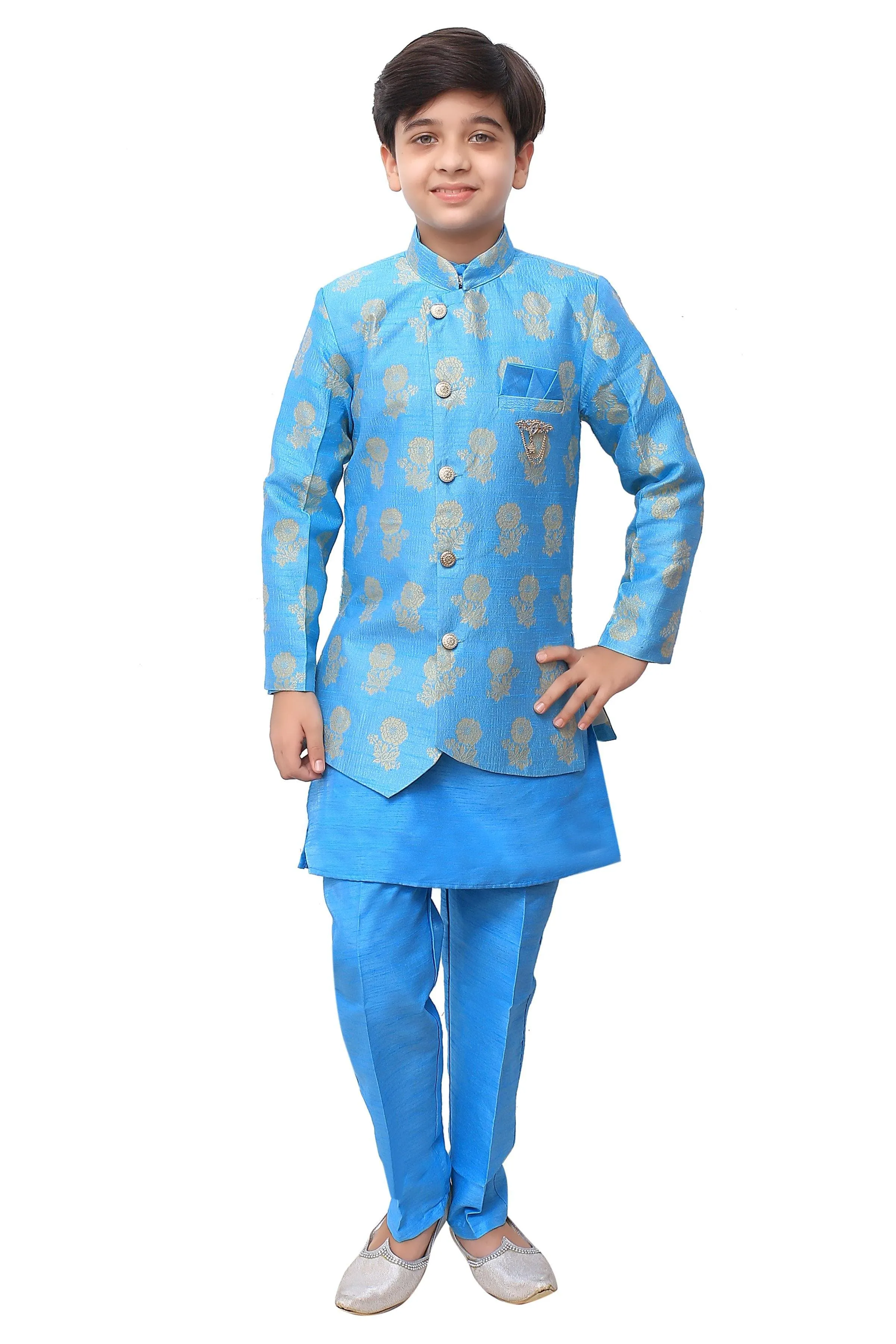 Ahhaaaa Kids Ethnic Indo-Western Sherwani Set For Boy