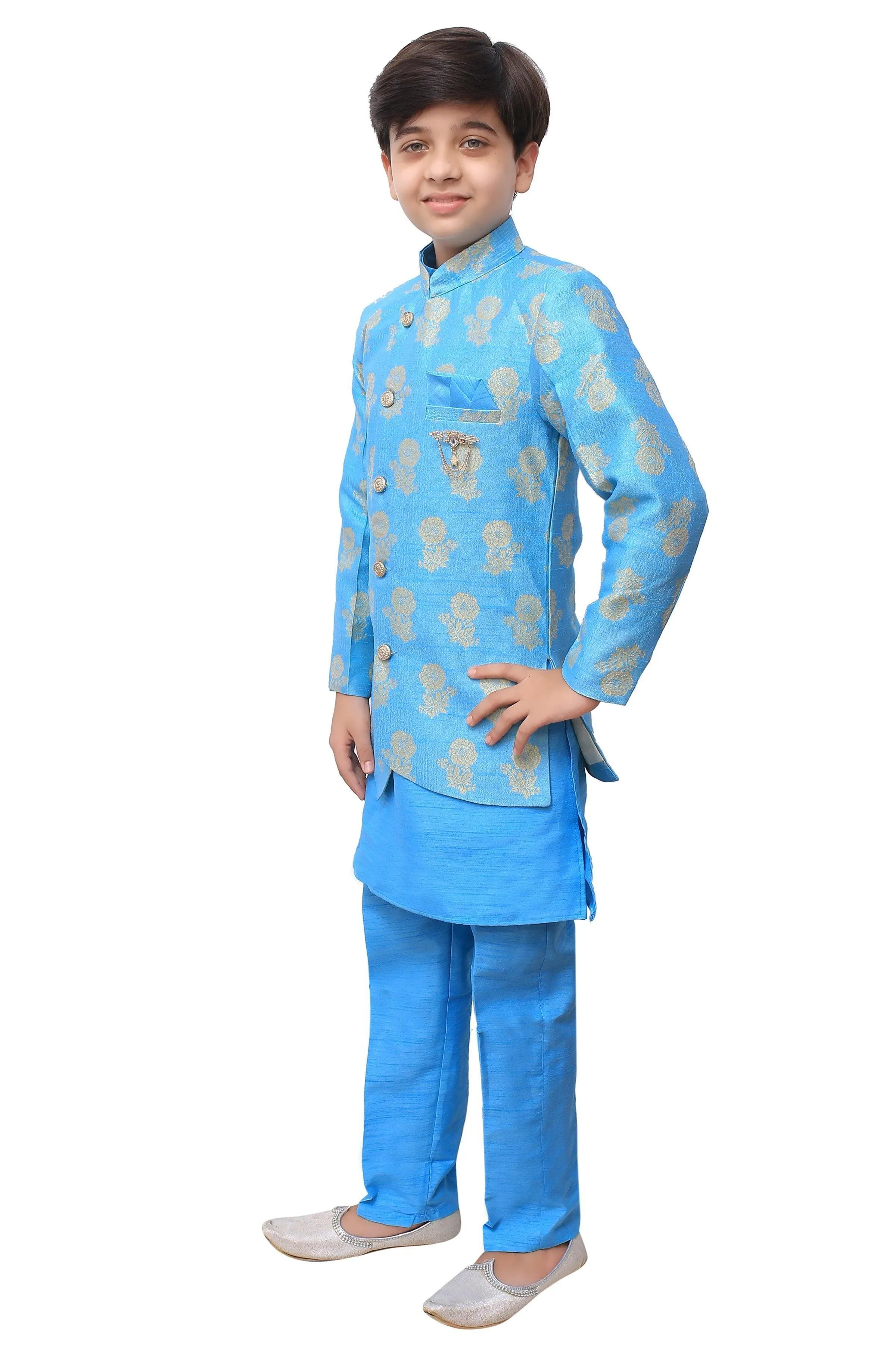 Ahhaaaa Kids Ethnic Indo-Western Sherwani Set For Boy