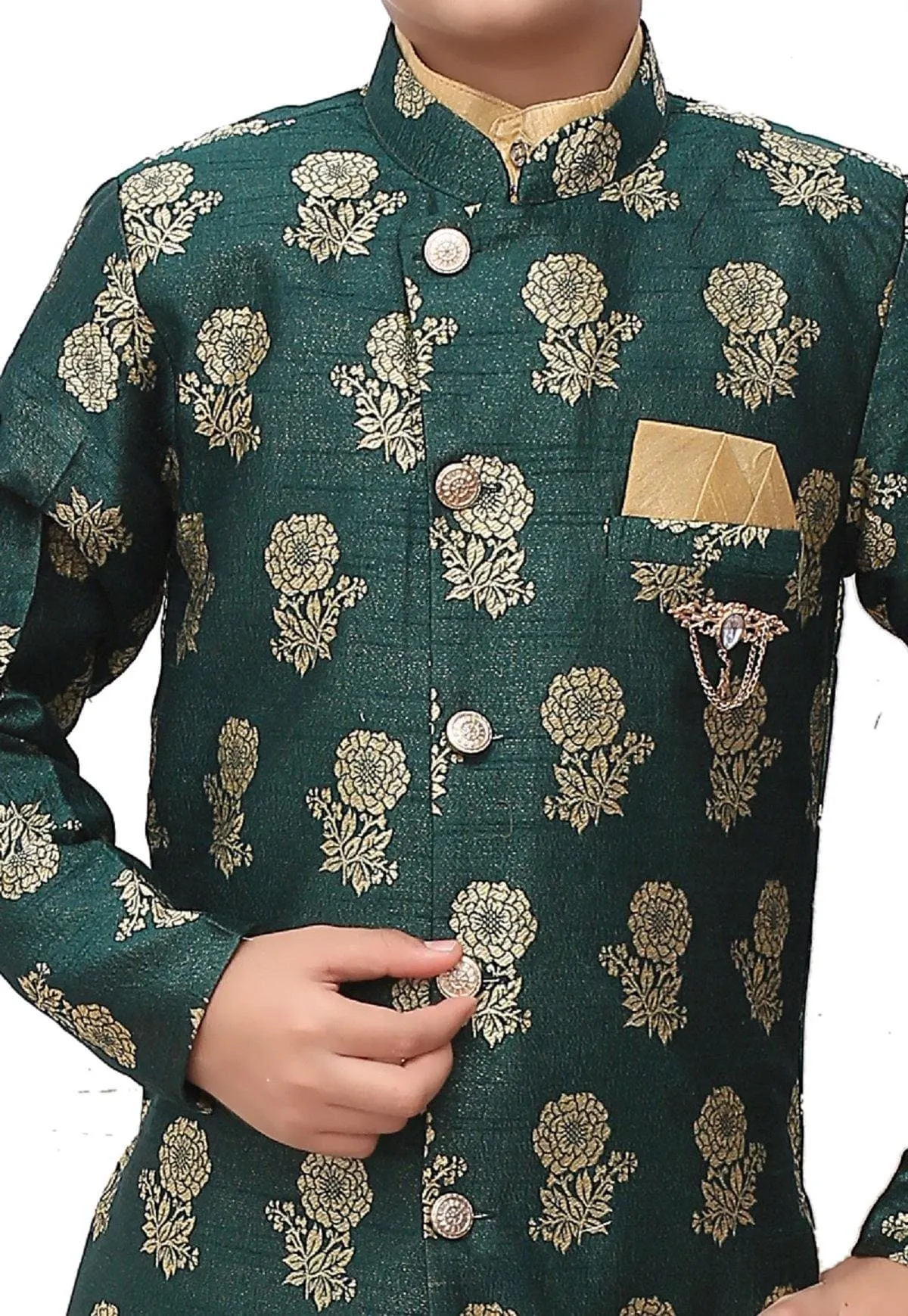 Ahhaaaa Kids Ethnic Indo-Western Sherwani Set For Boy