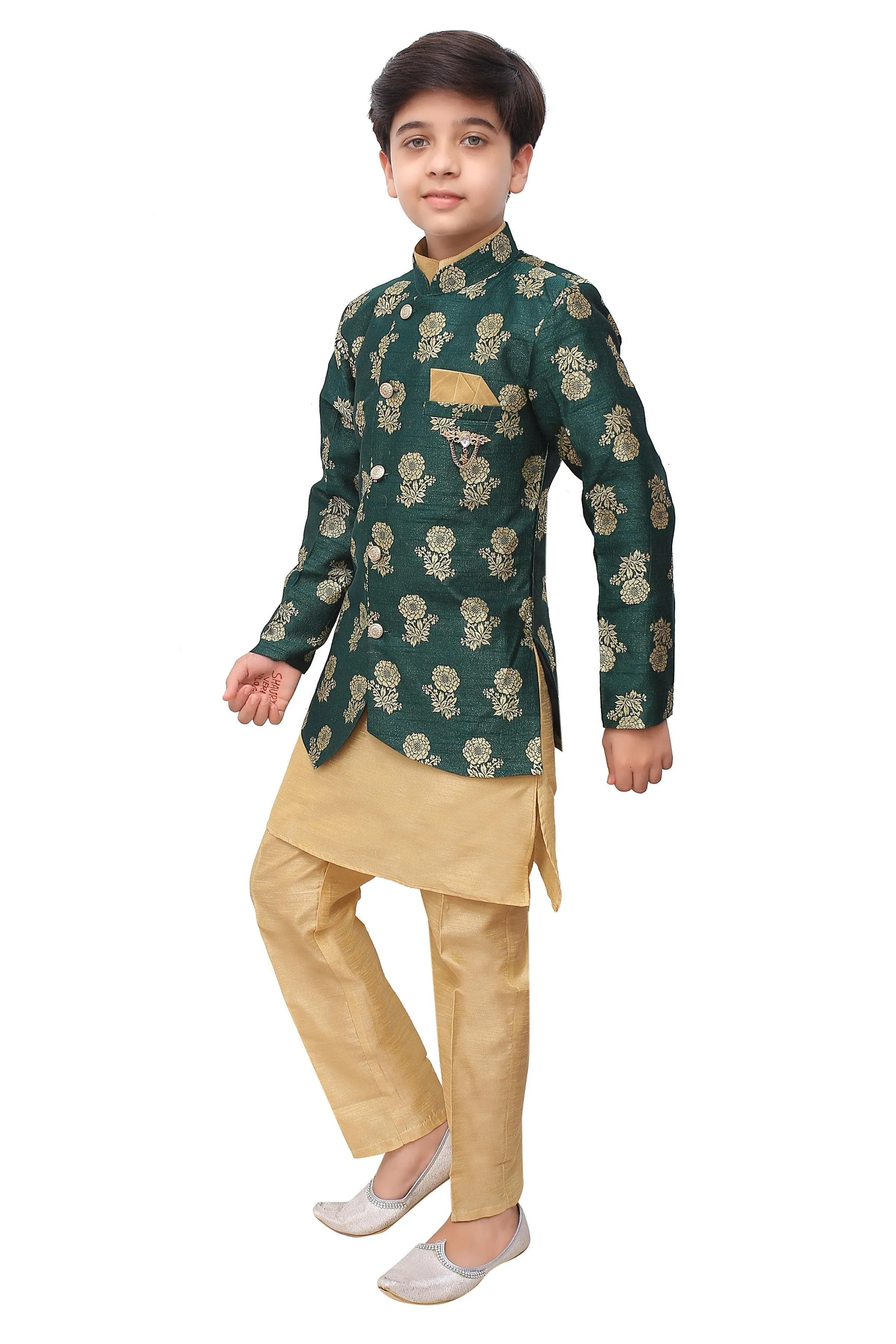 Ahhaaaa Kids Ethnic Indo-Western Sherwani Set For Boy