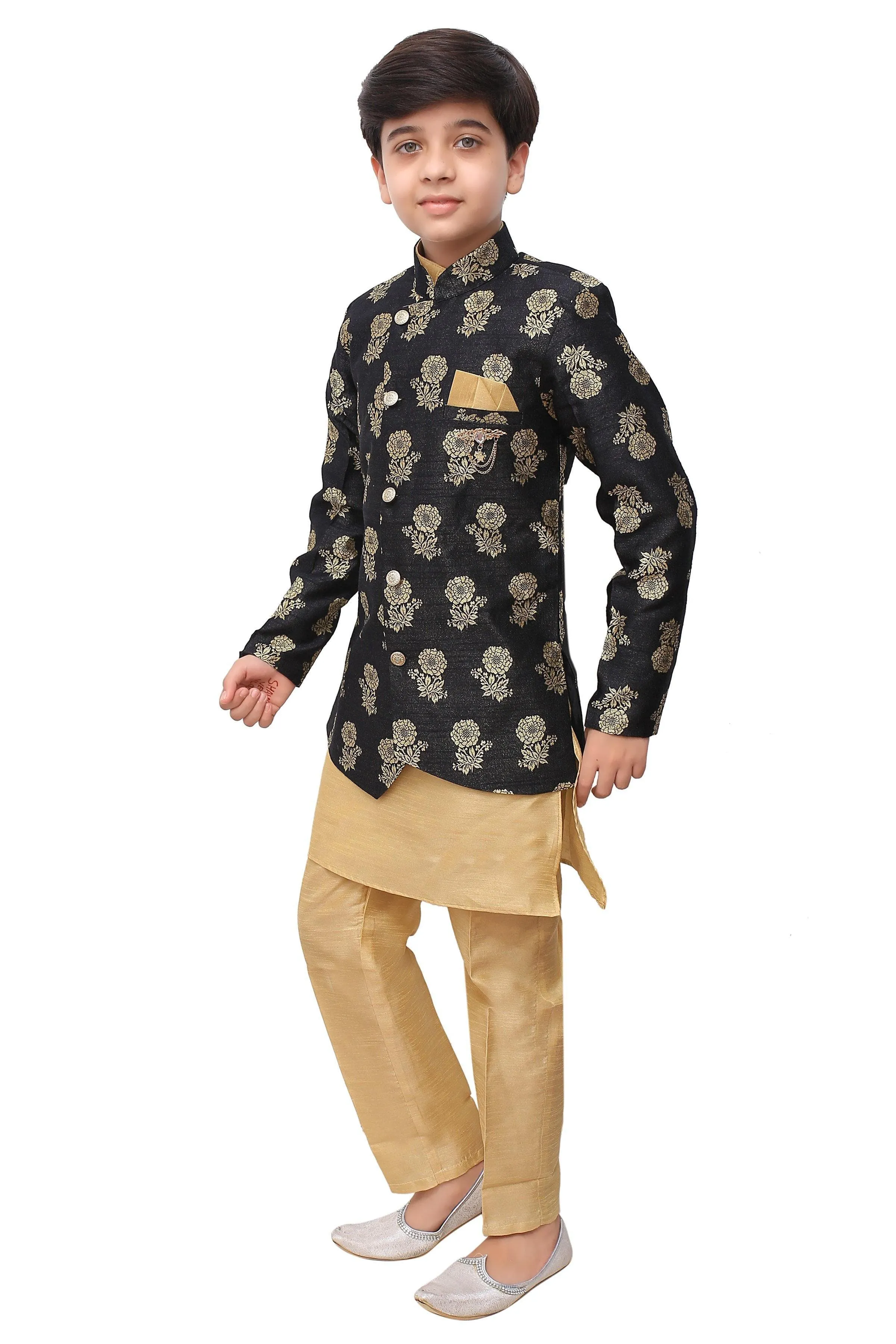 Ahhaaaa Kids Ethnic Indo-Western Sherwani Set For Boy