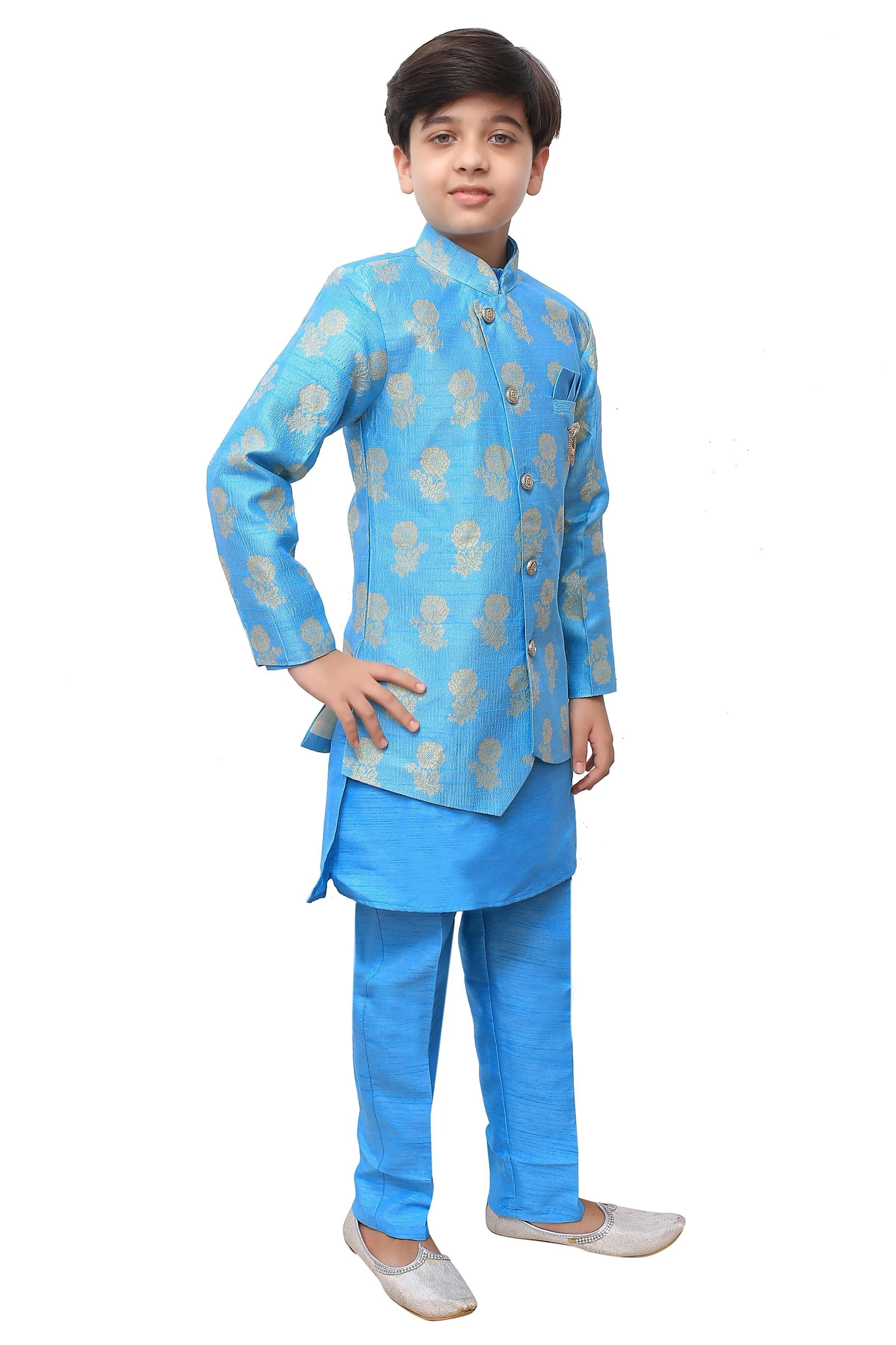 Ahhaaaa Kids Ethnic Indo-Western Sherwani Set For Boy