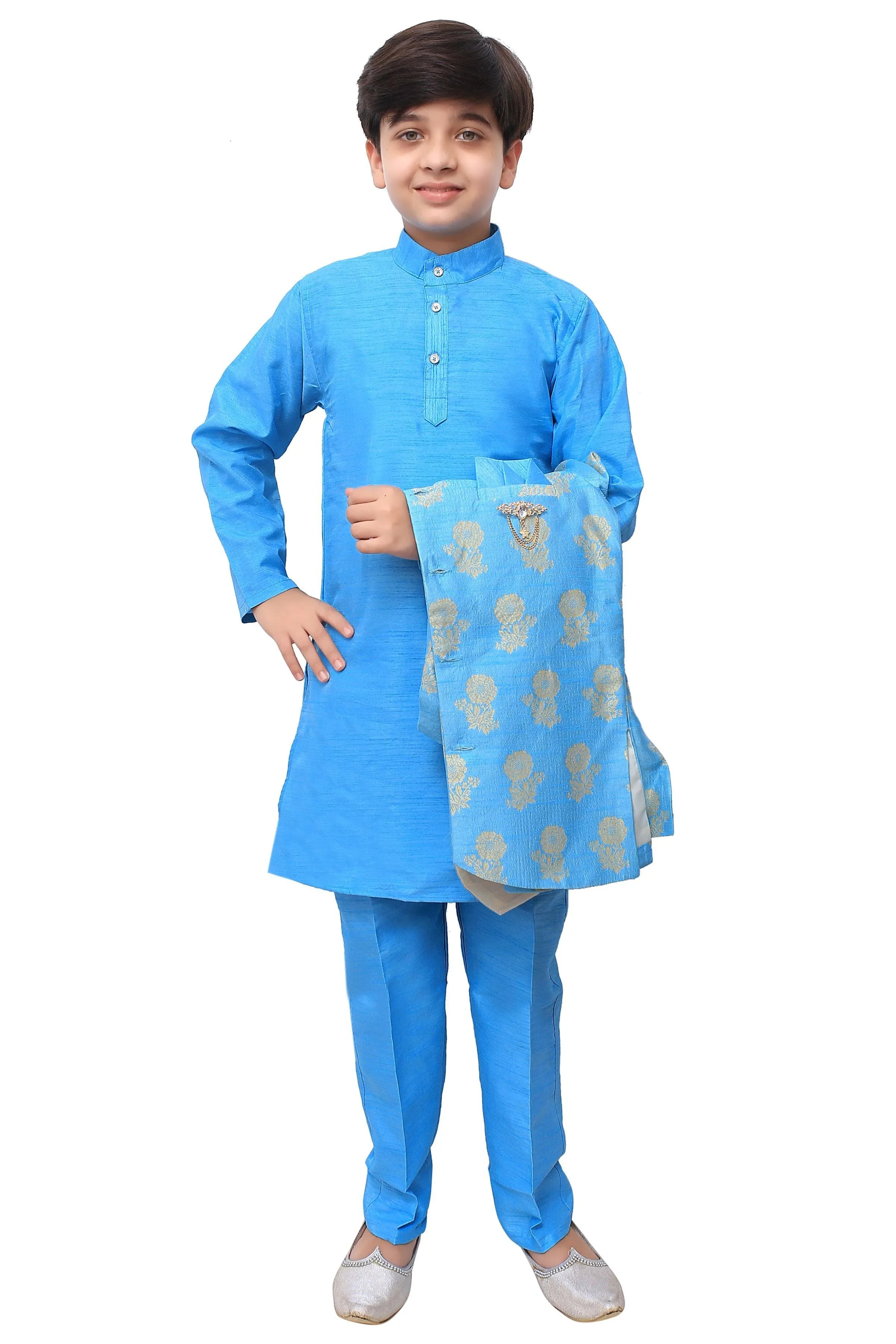 Ahhaaaa Kids Ethnic Indo-Western Sherwani Set For Boy