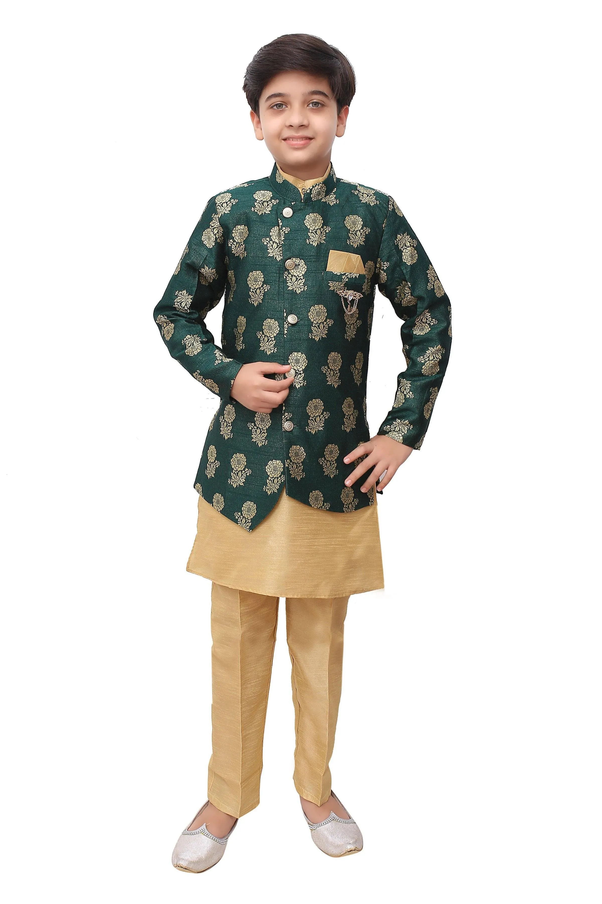 Ahhaaaa Kids Ethnic Indo-Western Sherwani Set For Boy