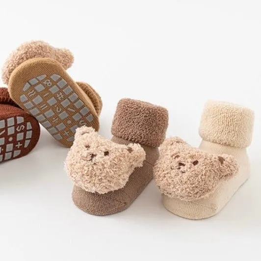 Bear Baby Anti Slip Socks Beige