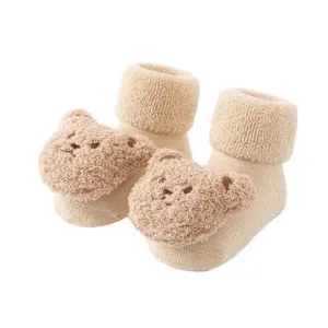 Bear Baby Anti Slip Socks Beige