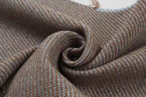 Bi-Color Recycled Wool Twill for Outwear - Brown and Blue