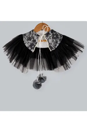 Black and white shrug with net frill