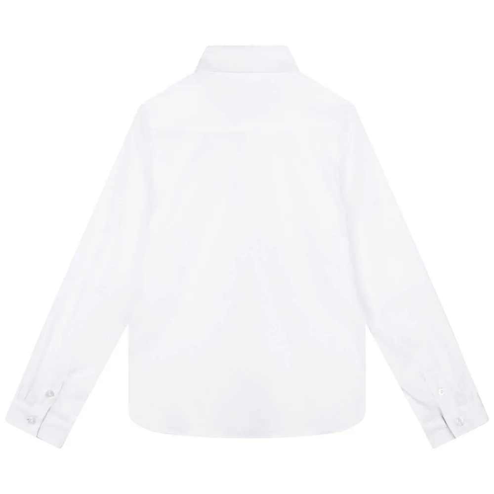 BOSS KIDSWEAR White Oxford Long Sleeve Shirt