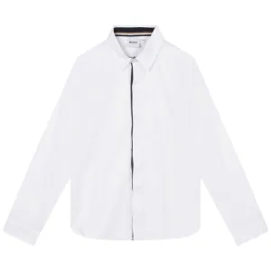 BOSS KIDSWEAR White Oxford Long Sleeve Shirt