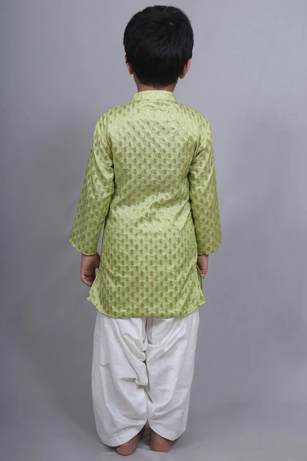 Bright green kurta and  cotton silk patiala salwar