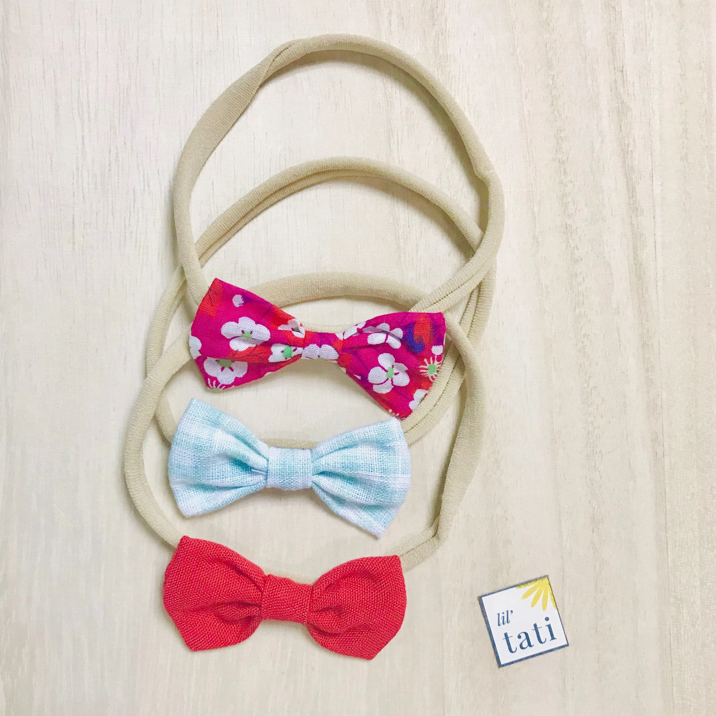 Cotton Tuxedo Bow Nylon Elastic Softband