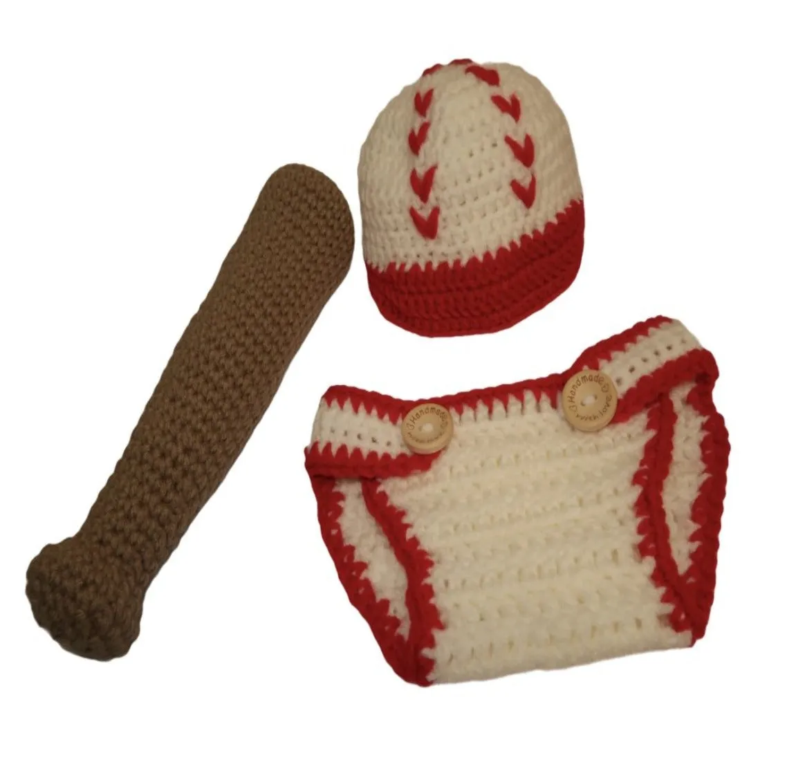 CROCHET BASEBALL SET - NEWBORN