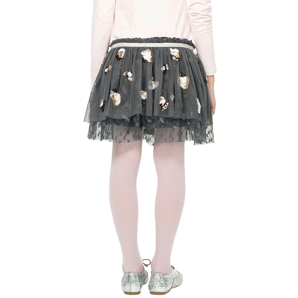 Desigual Kidswear Embellish Black Tulle Skirt