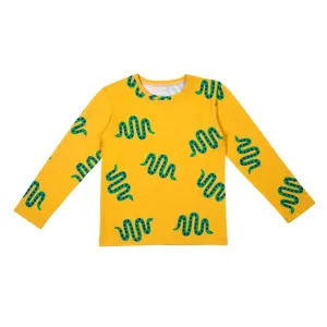 Don't Grow Up Long Sleeved T-shirt - Snakes Yellow