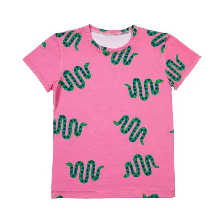 Don't Grow Up Short Sleeved T-shirt - Snakes Pink