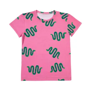 Don't Grow Up Short Sleeved T-shirt - Snakes Pink