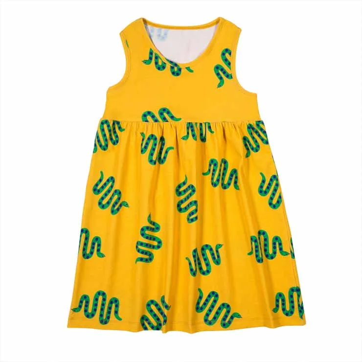 Don't Grow Up Tank Dress - Snakes Yellow