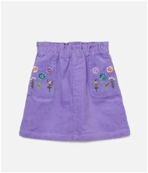 Girls Honey Cord Skirt - Lilac