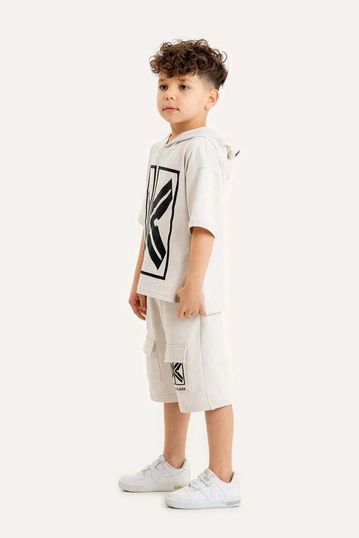 Gold Class Kidswear Boy's Sword and Shield Printed Hooded Sets