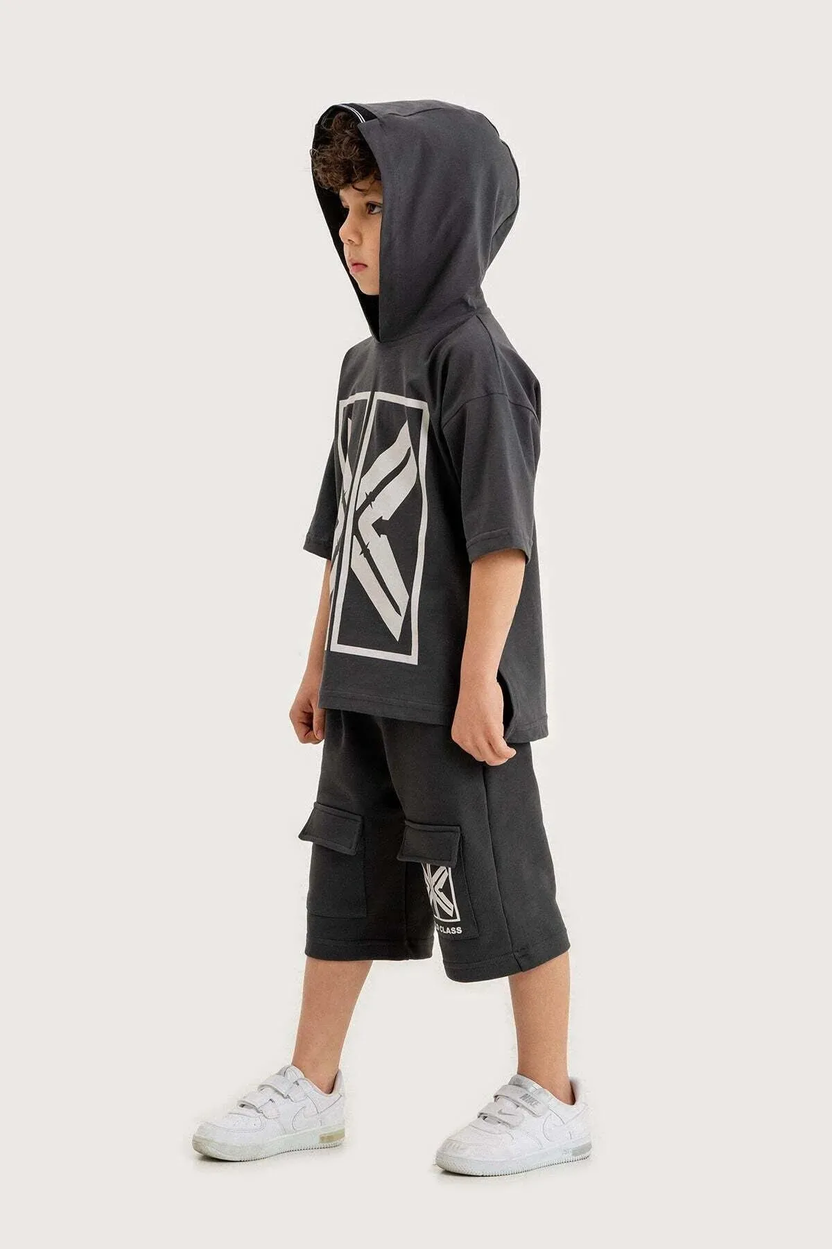 Gold Class Kidswear Boy's Sword and Shield Printed Hooded Sets