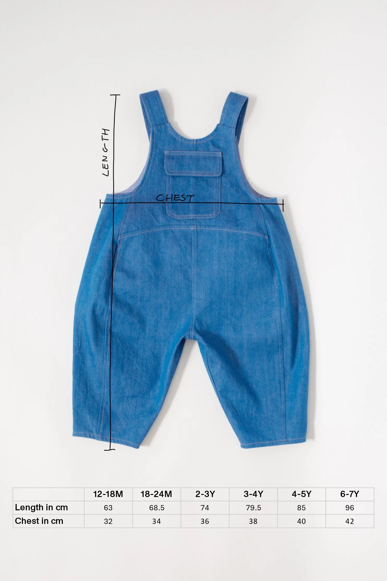 Kai overdye denim dungarees