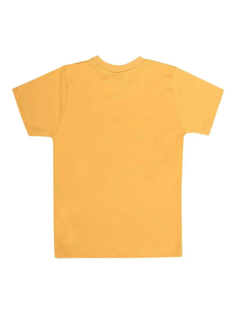 Kids Printed Yellow Cotton Tees