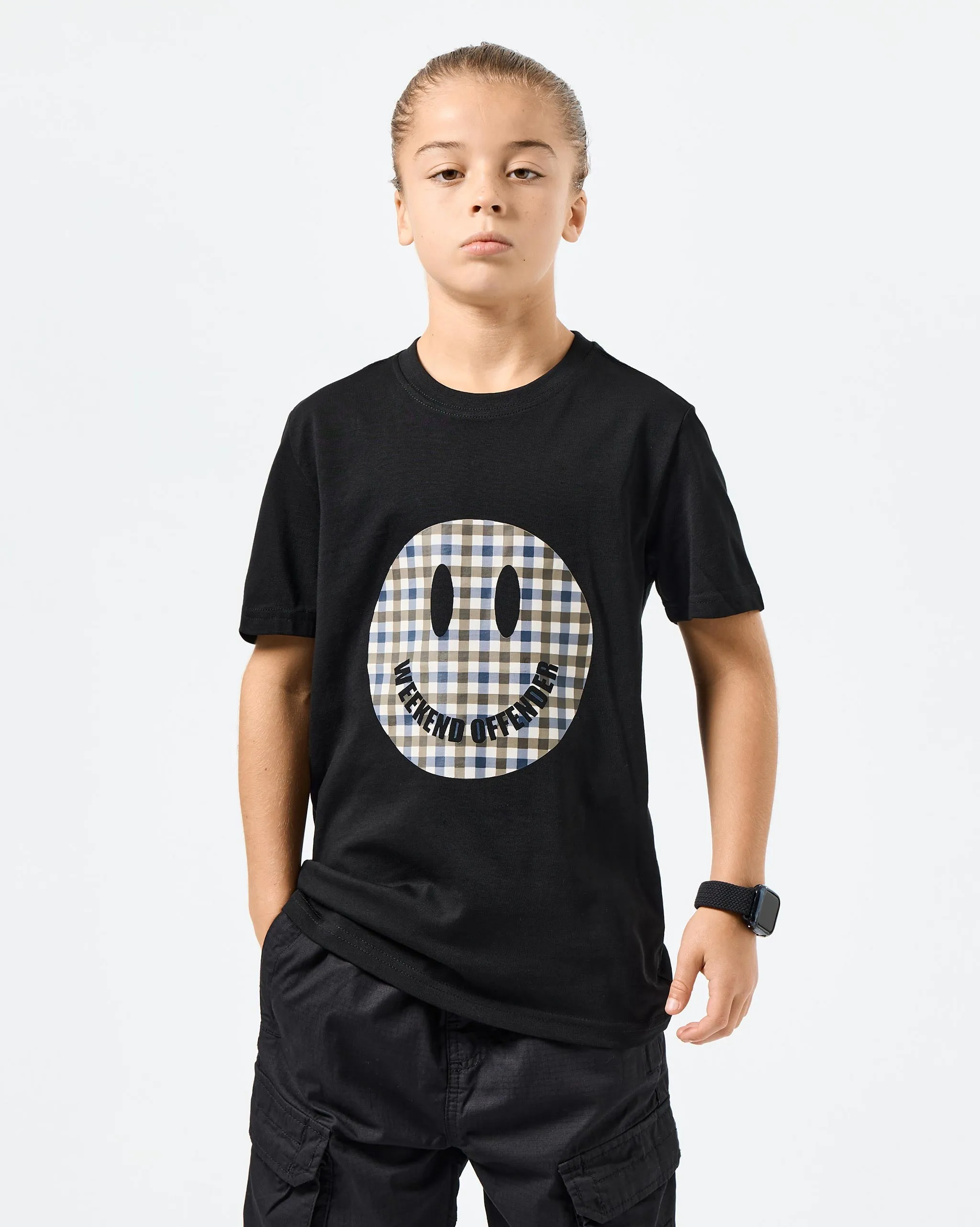 Kids Tambay T-Shirts Black/Mid House Check