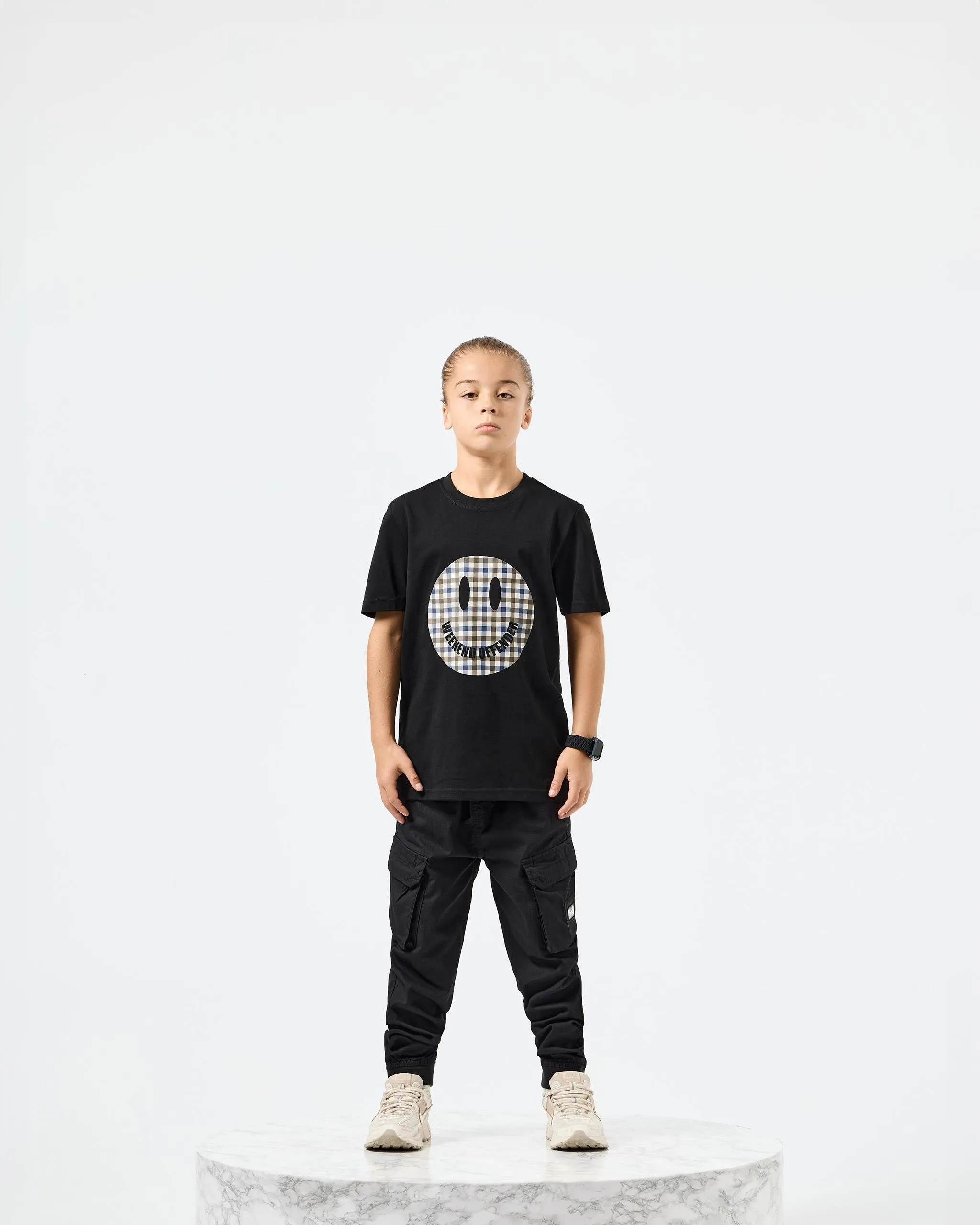 Kids Tambay T-Shirts Black/Mid House Check