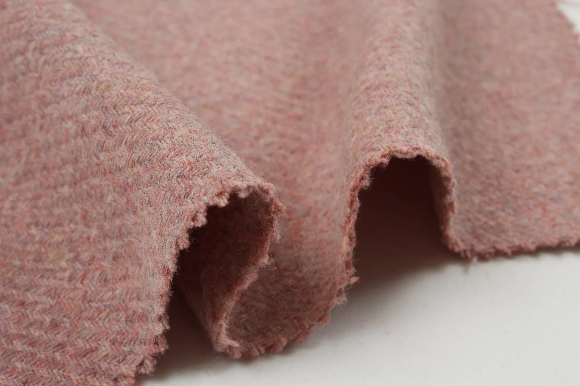 Melange Pink Recycled Wool for Outwear