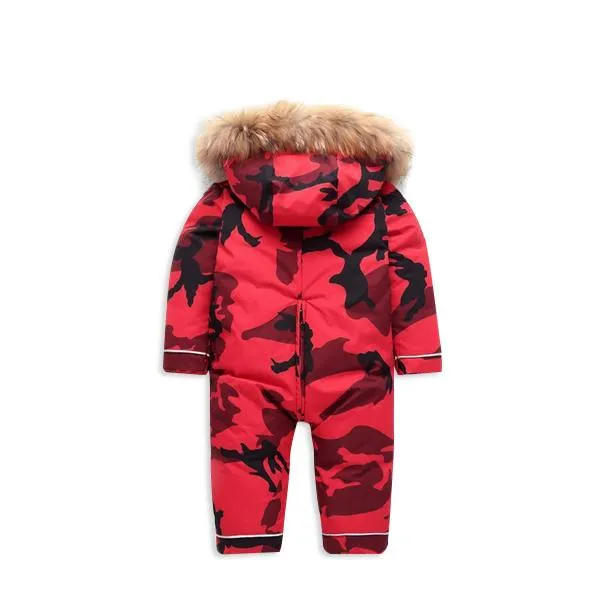 MOF Kids snow suit camo hooded fur