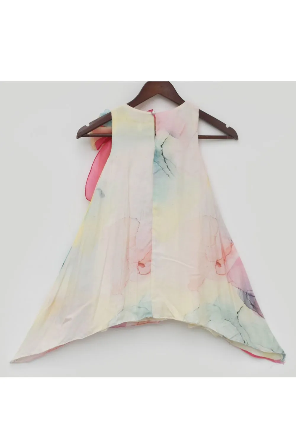 Multicolor Tie And Dye Printed Organza Dress