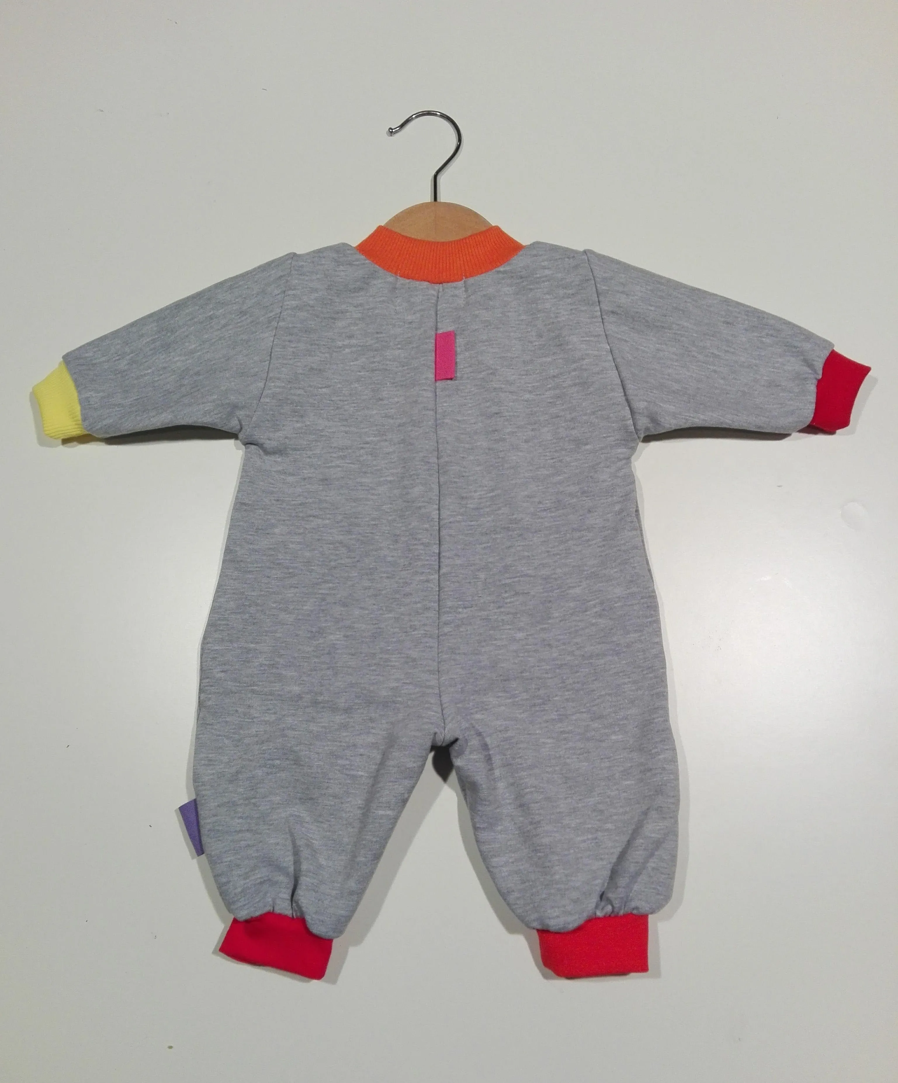 Onesie in mixed cotton with zipper