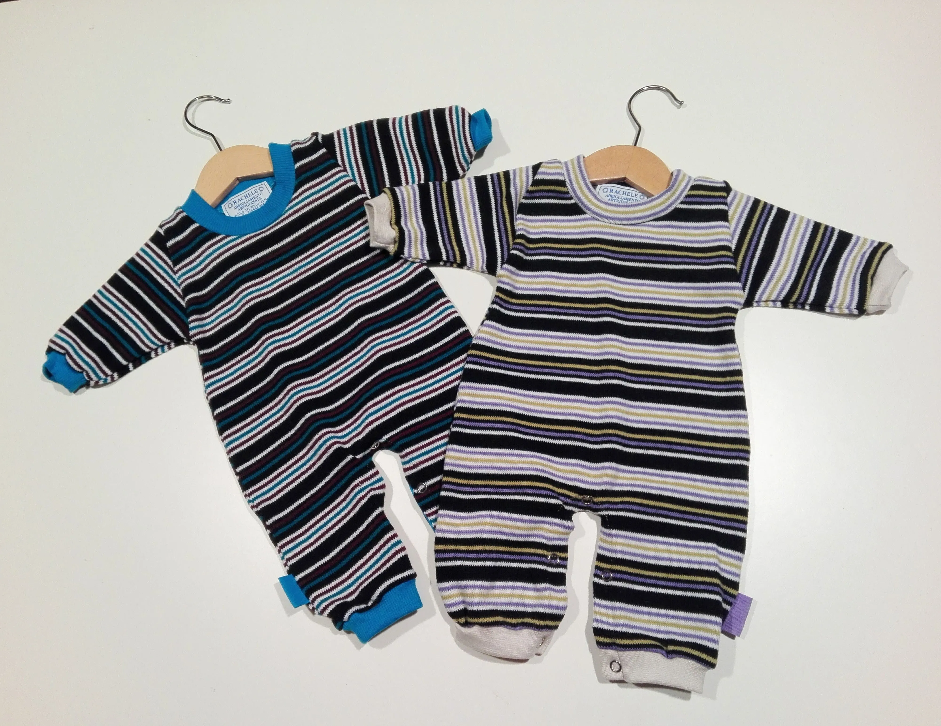 Onesie in wool with cuffs in cotton