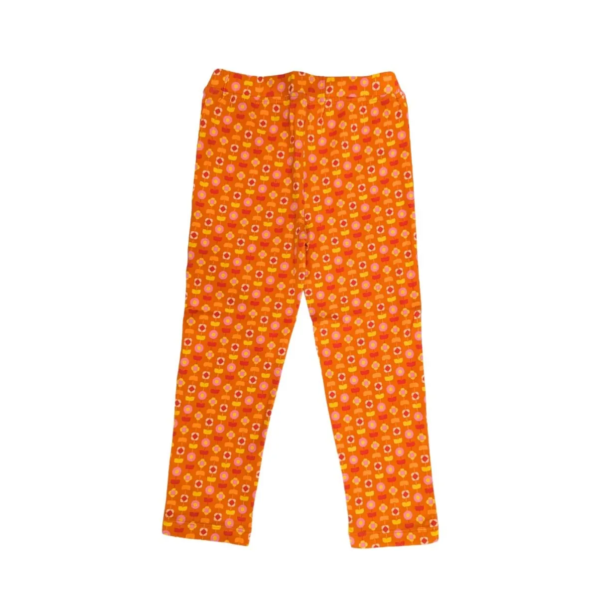 Organic Cotton Baby Girl Leggings - Indian Flora Orange