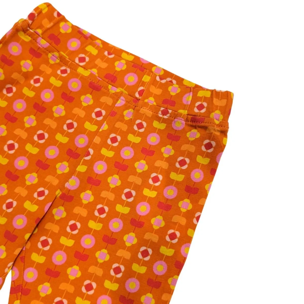 Organic Cotton Baby Girl Leggings - Indian Flora Orange