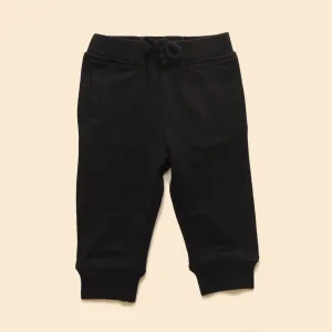 Organic Cotton Baby Joggers- Black