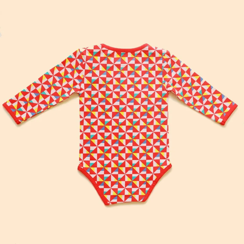 Organic Cotton Full Sleeve Bodysuit- Pinwheel Paradise