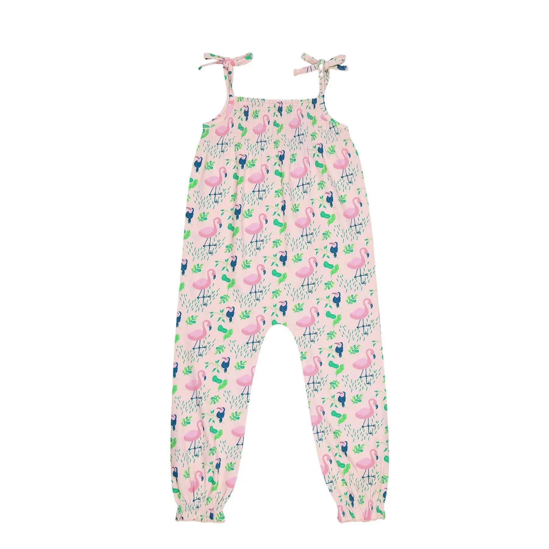 Organic Cotton Jumpsuit- Flamingo Forrest