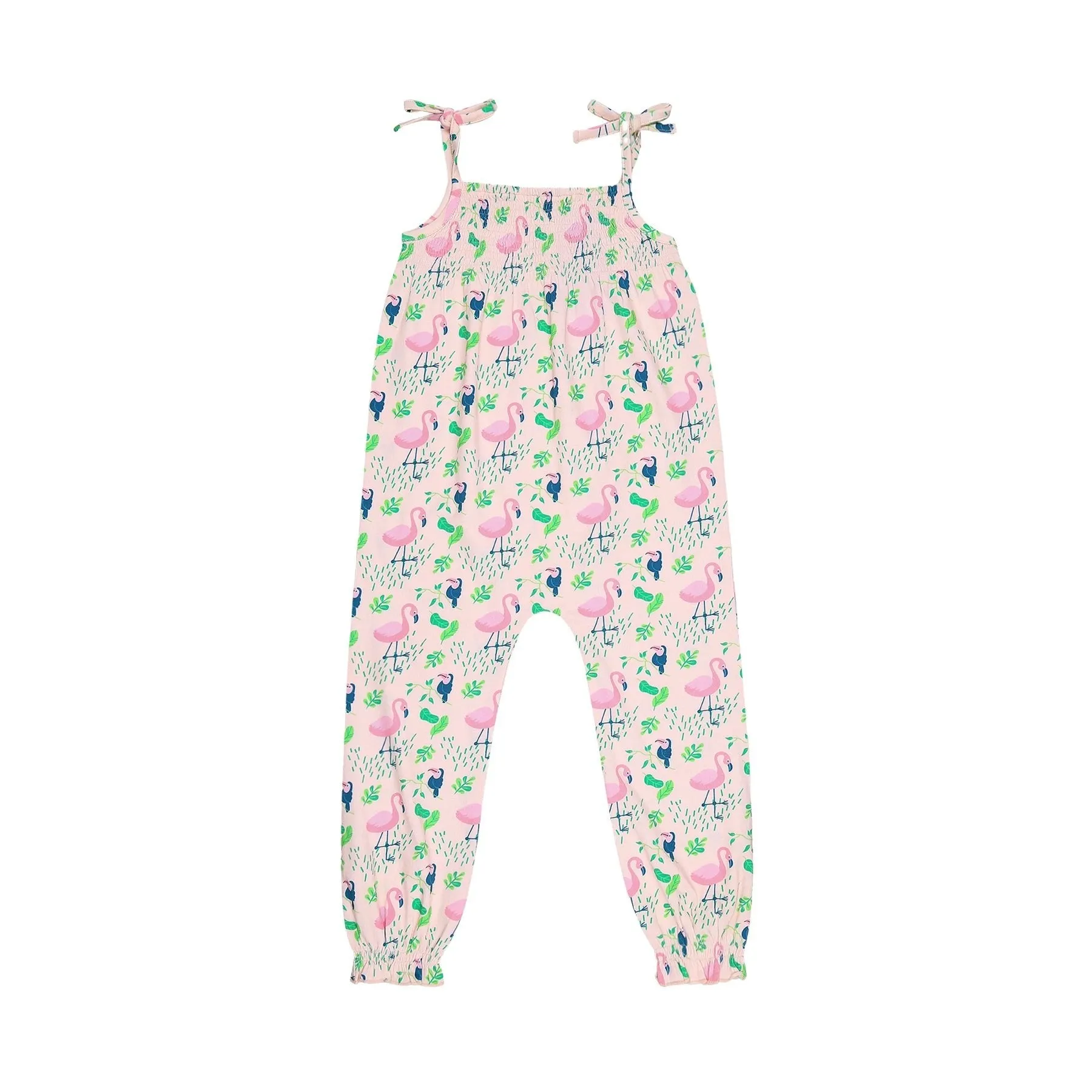 Organic Cotton Jumpsuit- Flamingo Forrest