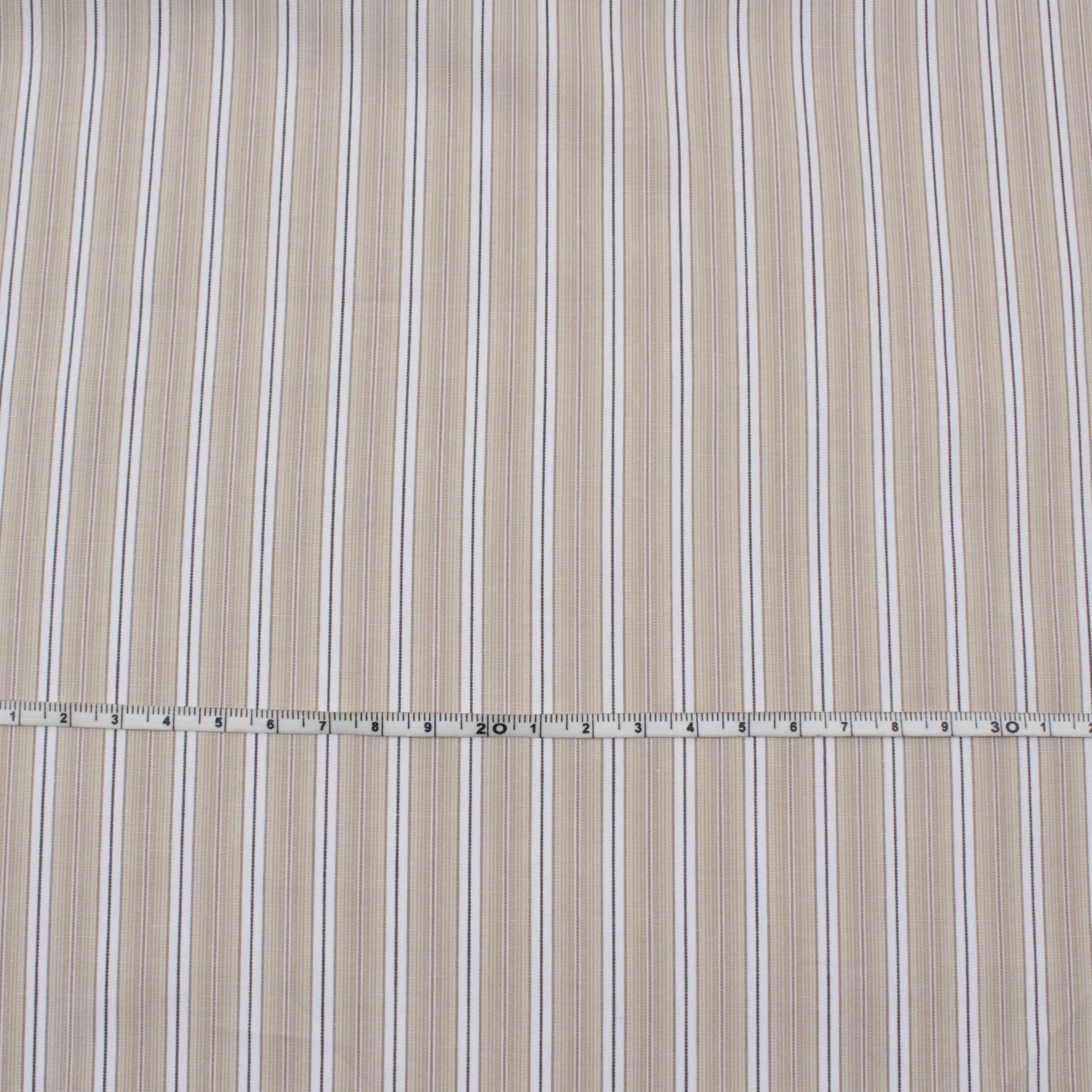 Organic Cotton Poplin Stripes - Beige - 3 Variants Available