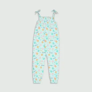 Organic Cotton Smocked Jumpsuit- Free Float