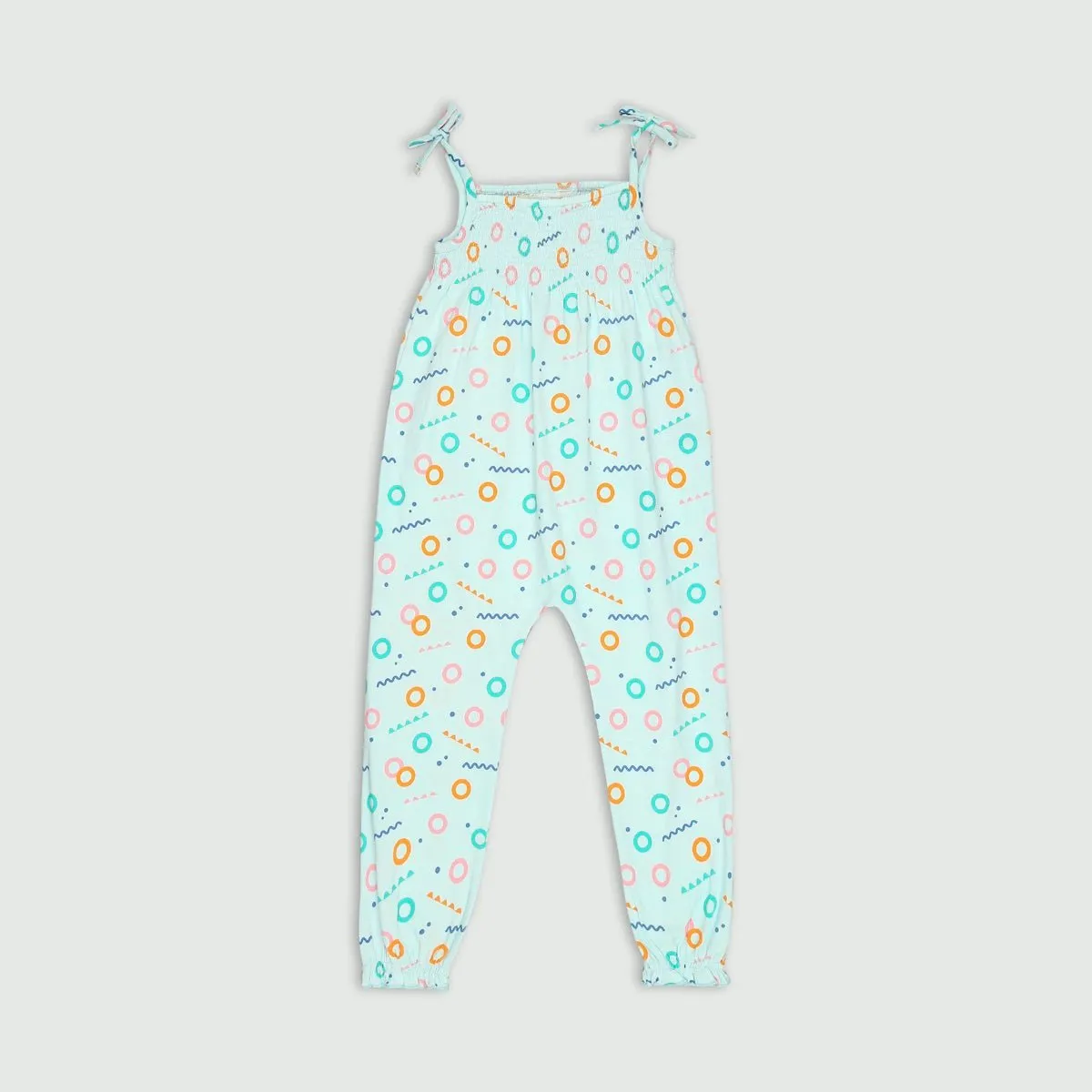 Organic Cotton Smocked Jumpsuit- Free Float