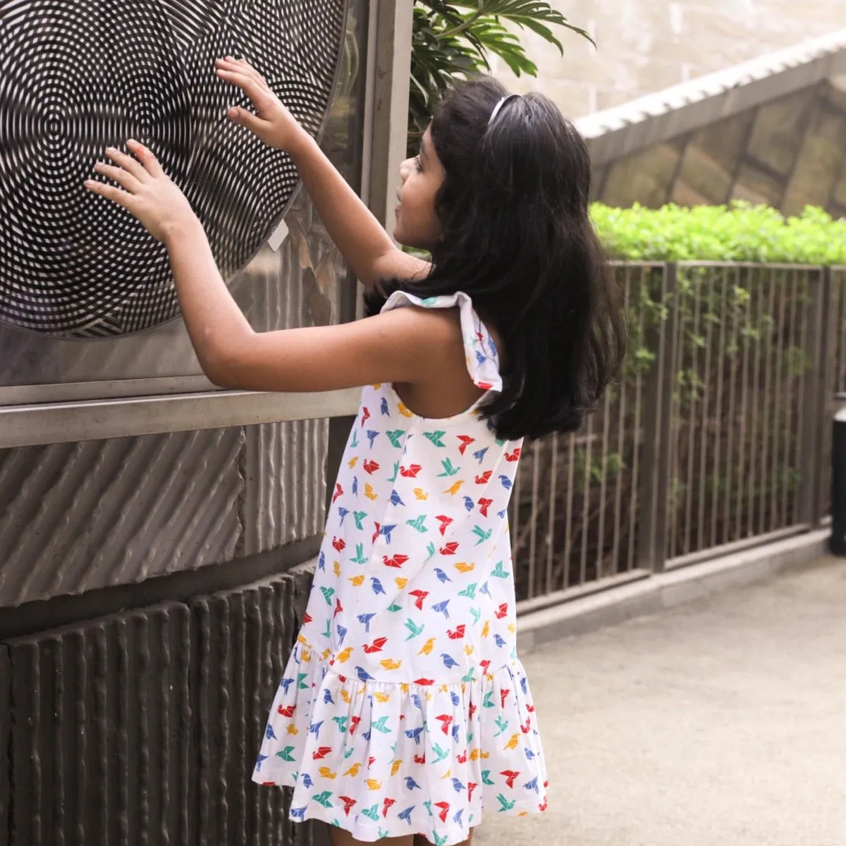 Organic Cotton Strap Dress- Gummy Birds