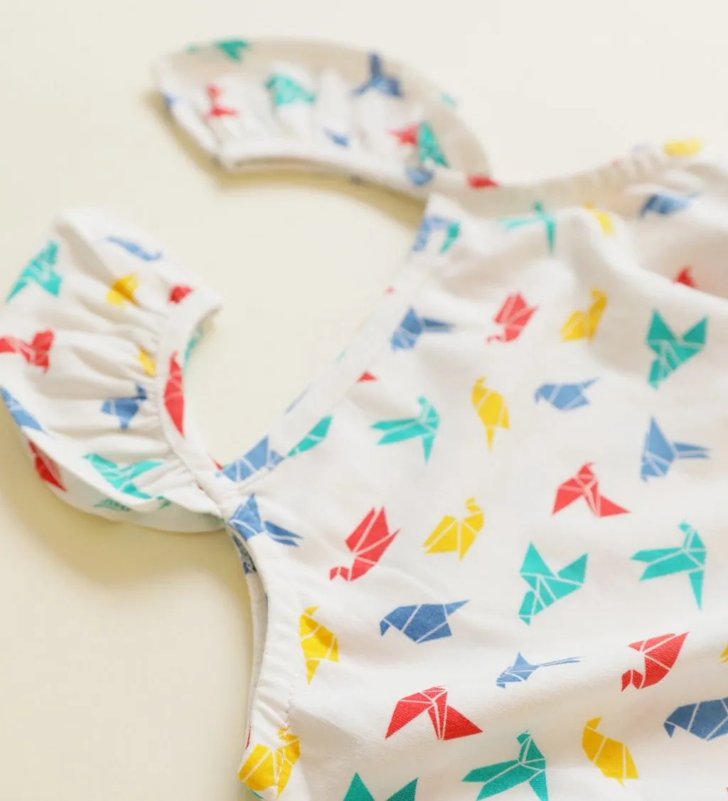 Organic Cotton Strap Dress- Gummy Birds