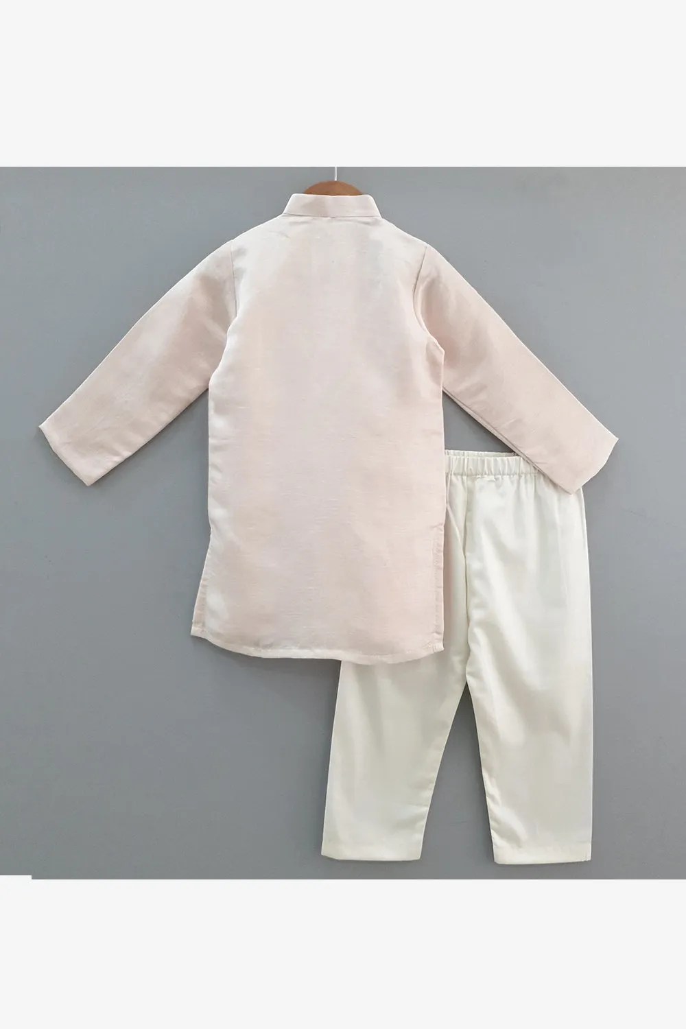 Pastel pink mirror work kurta and pyjama